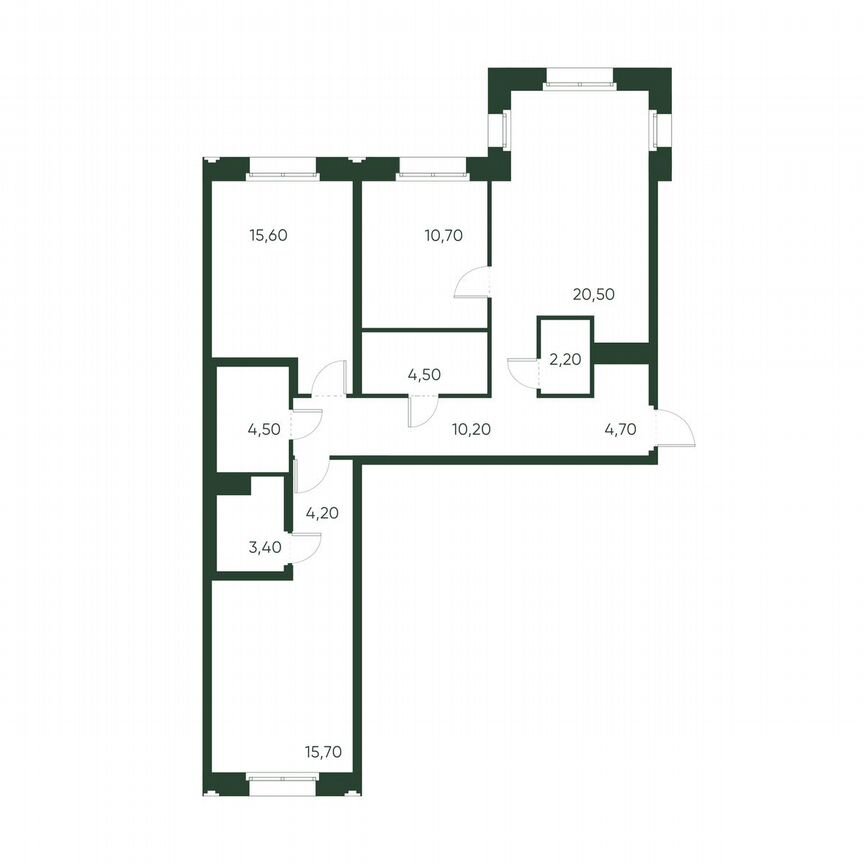 3-к. квартира, 96,2 м², 3/9 эт.