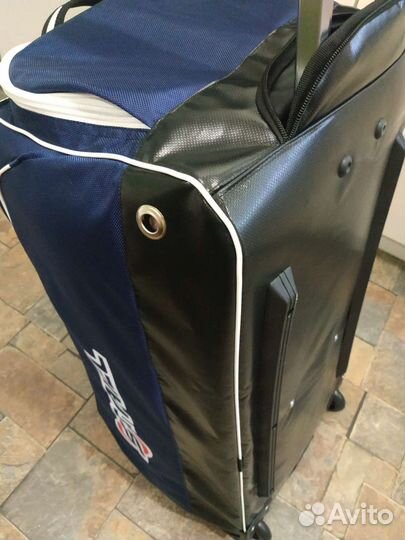 Баул хоккейный на колесах премиум синий