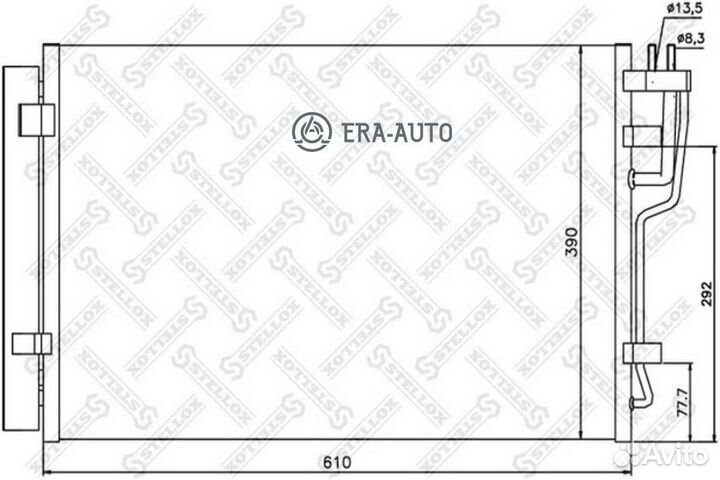 Stellox 1045102SX AVA HY5183 976062H000 радиатор кондиционера\ Hyundai Avante/Elantra/i30 1.4-2.0 06