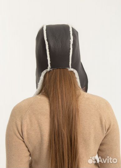 Шапка ушанка из овчины женская 