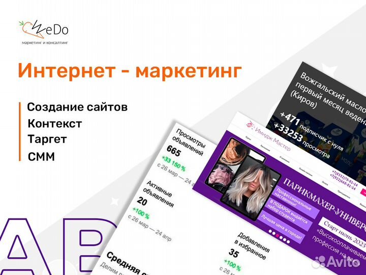 Создание сайта, маркетинг, контекстная реклама