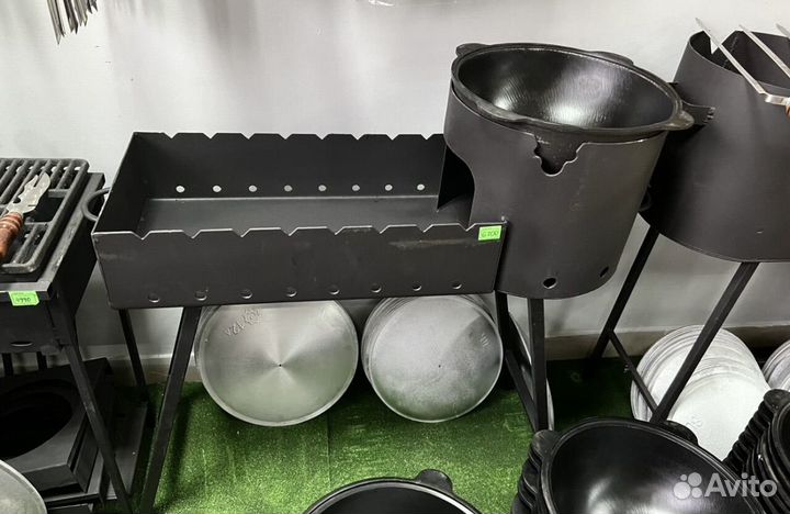 Мангал с печью под казан 10л + казан