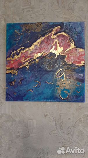 Картина акрилом на холсте абстракция