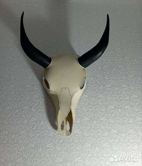 Череп буйвола из натуральной кожи