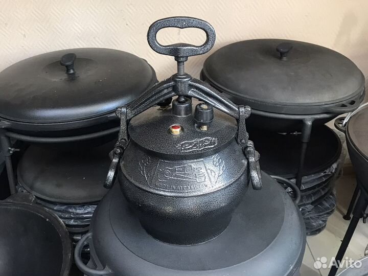 Афганский казан на 5 литров черный с ручками