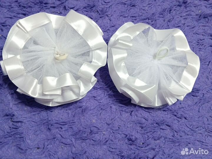 Банты для волос белые