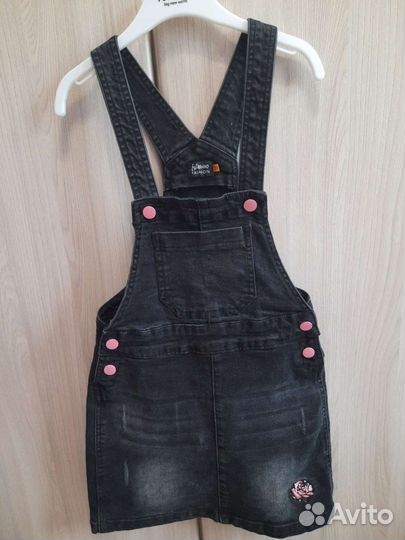 Джинсовый сарафан для девочки 128