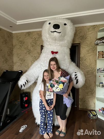 Мишка зайка белый панда ростовой