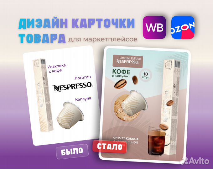 Дизайн карточек/ Инфографика для маркетплейсов