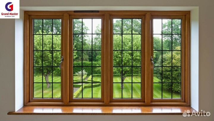 Окно четырехсекционное кашированное с ламинацией