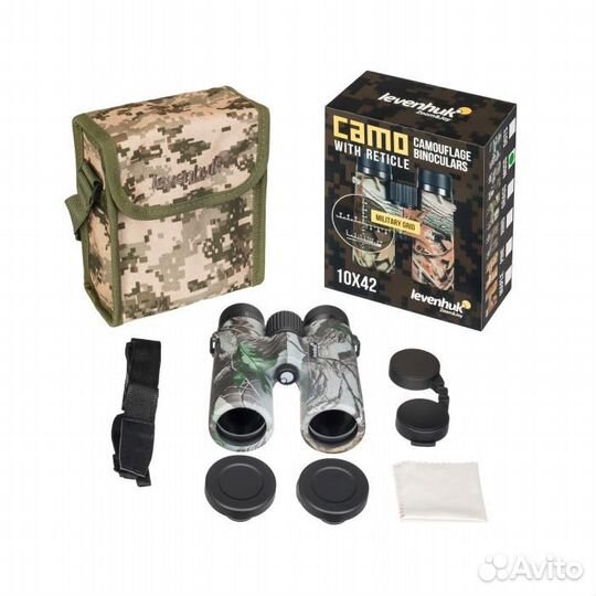 Бинокль Levenhuk Camo Moss 10x42 с сеткой