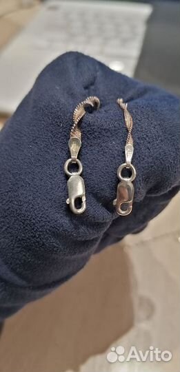 Набор цепочка и браслет серебро с позолотой