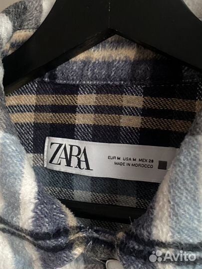 Рубашка в клетку укороченная zara