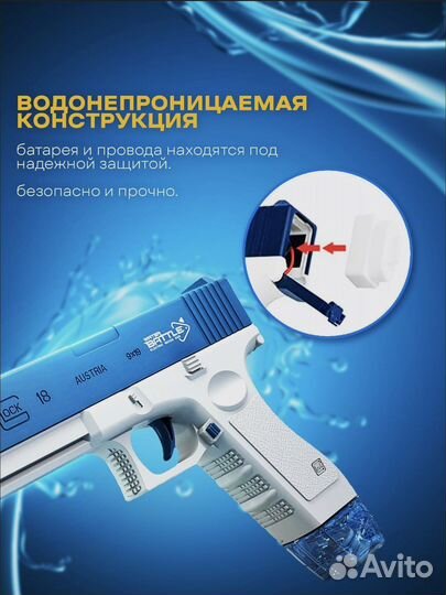 Пистолет водный глок 18 на аккумуляторе