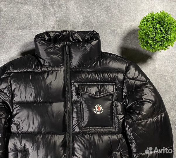 Куртка пуховик moncler Maya black глянец (48-56)