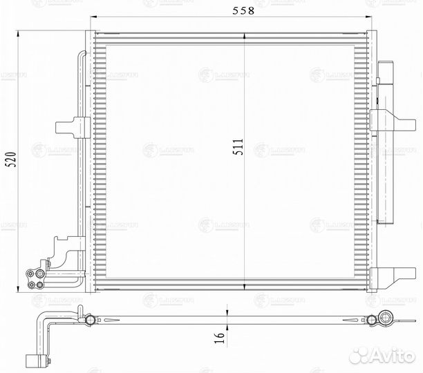 Радиатор кондиционера Джили Атлас 16