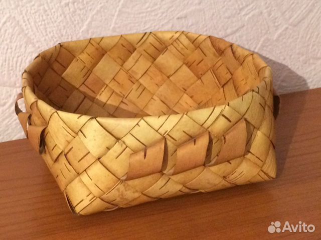 Берестяная плетеная корзинка