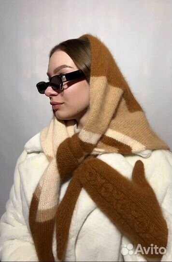 Бактус шаль косынка шаль из пуха норки