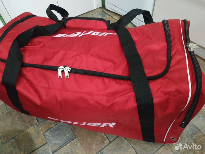 Баул хоккейный 36 сумка без колёс красный 1 карман