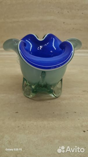 Ваза конфетница цветное стекло СССР