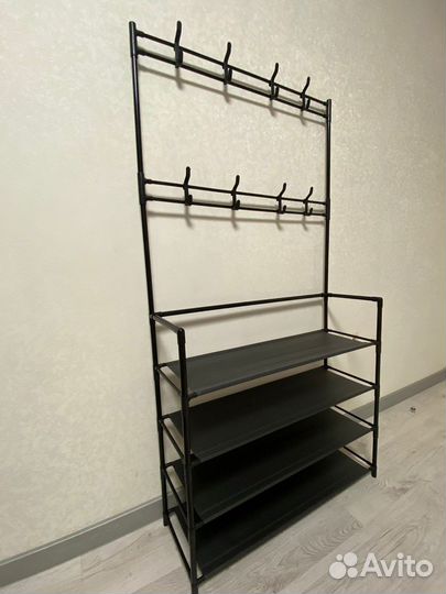 Вешалка напольная с полками