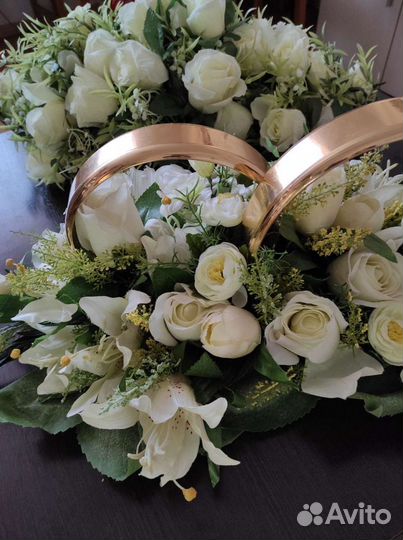 Свадебные кольца на машину