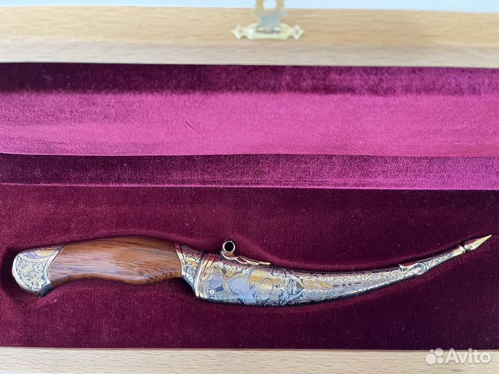 Нож охотничий. Сувенирный. Позолота