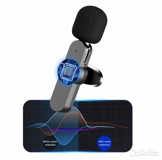 Беспроводной петличный микрофон для iPhone 2,4 Ггц