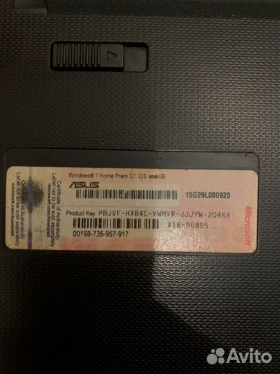 Ноутбук asus на запчасти