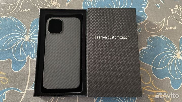 Карбоновый чехол iPhone 12/12pro (carbon case)