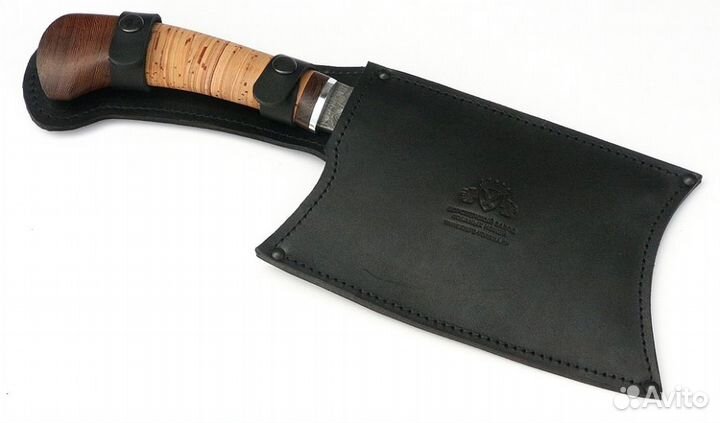 Тяпка №3 сталь дамаск,полный камень рукоять берест