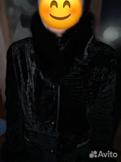 Шуба из мутона и песца