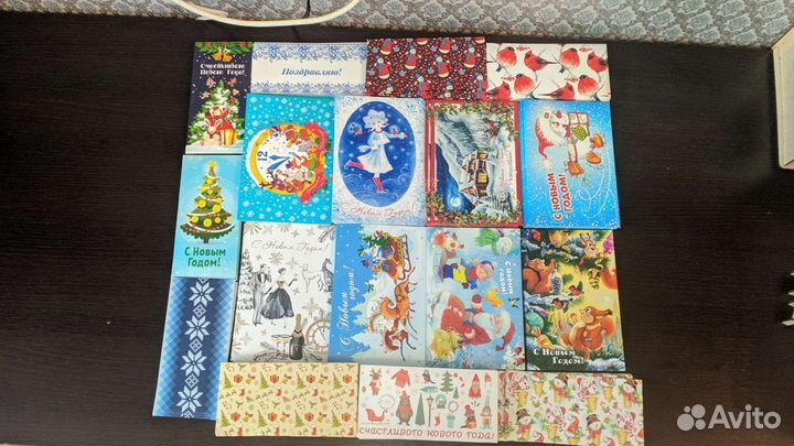 Новогодние открытки 5 штук 100 рублей
