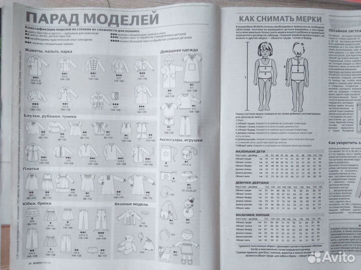 Журналы Burda 1988 - 1998 годов, детская мода