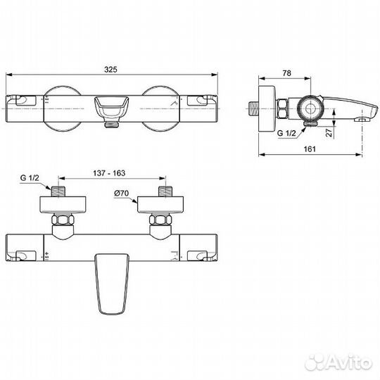 Смеситель для ванны Ideal Standard a7223aa Хром