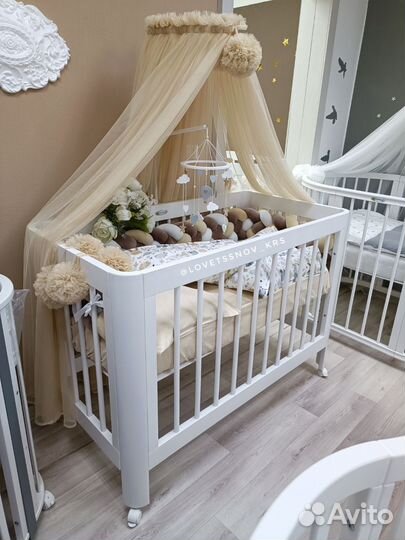 Детская кровать 120 60 прямоугольная для новорождё