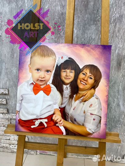 Портрет по фото на холсте