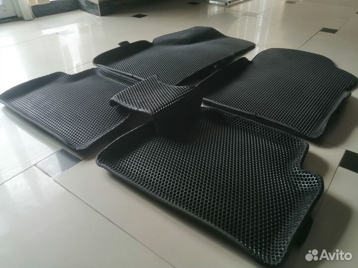 Коврики Eva 3D для Chevrolet Lanos с бортом черные