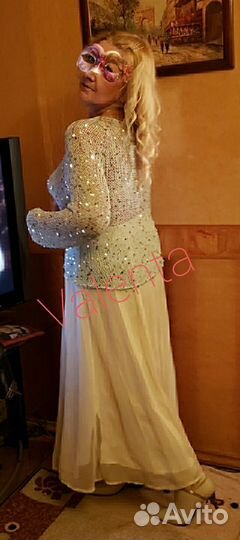 Кофта паутинка из хлопка и королевских паеток