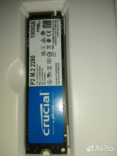1000 гб SSD M.2 накопитель Crucial P2