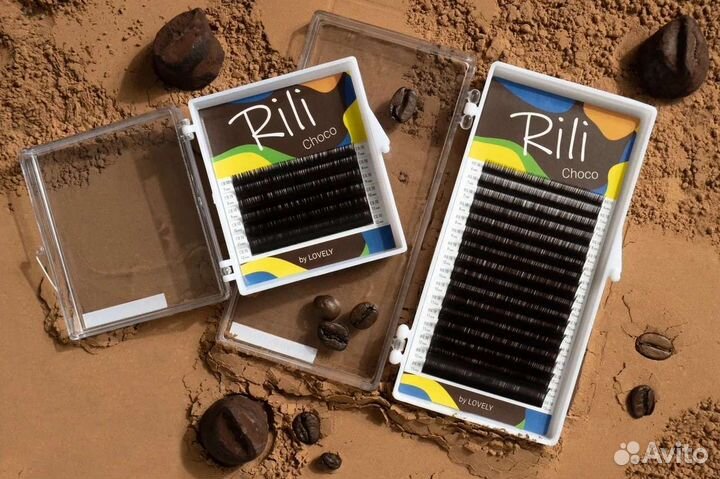 Коричневые ресницы для наращивания Rili