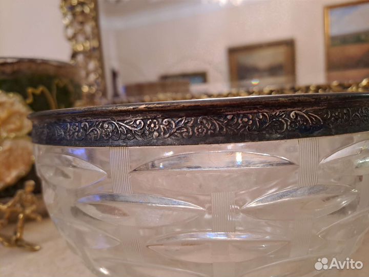 Салатник/конфетница СССР (хрусталь, мельхиор)