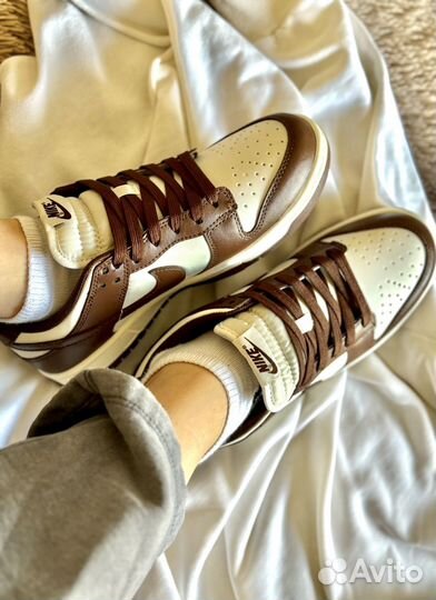 Nike Dunk low cacao wow кроссовки кожа