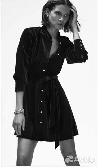 Бархатное платье zara