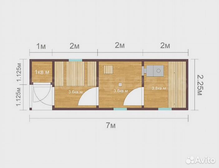 Мобильная баня Надежда 7м
