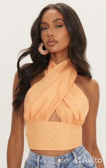 Новый топ Prettylittlething персикового цвета