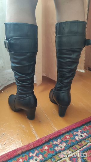 Сапоги зимние женские кожаные 39