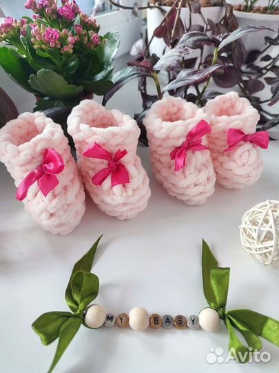 Детские пинетки вязаные ручной работы