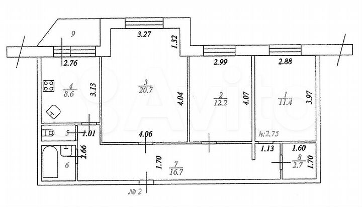 3-к. квартира, 76,1 м², 1/5 эт.