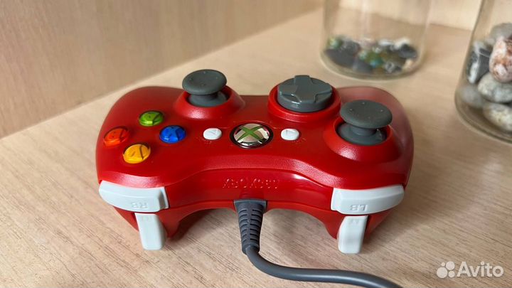 Джойстик Xbox 360 проводной для пк красный